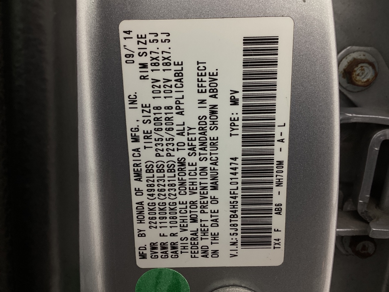 Acura RDX AWD 4dr Tech Pkg 2015