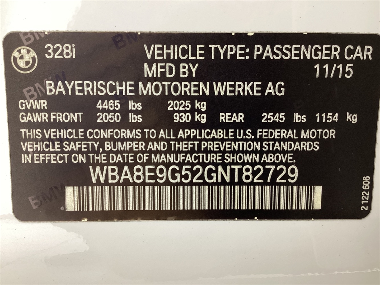 BMW 3 Series 4dr Sdn 328i RWD South Africa SULEV 2016