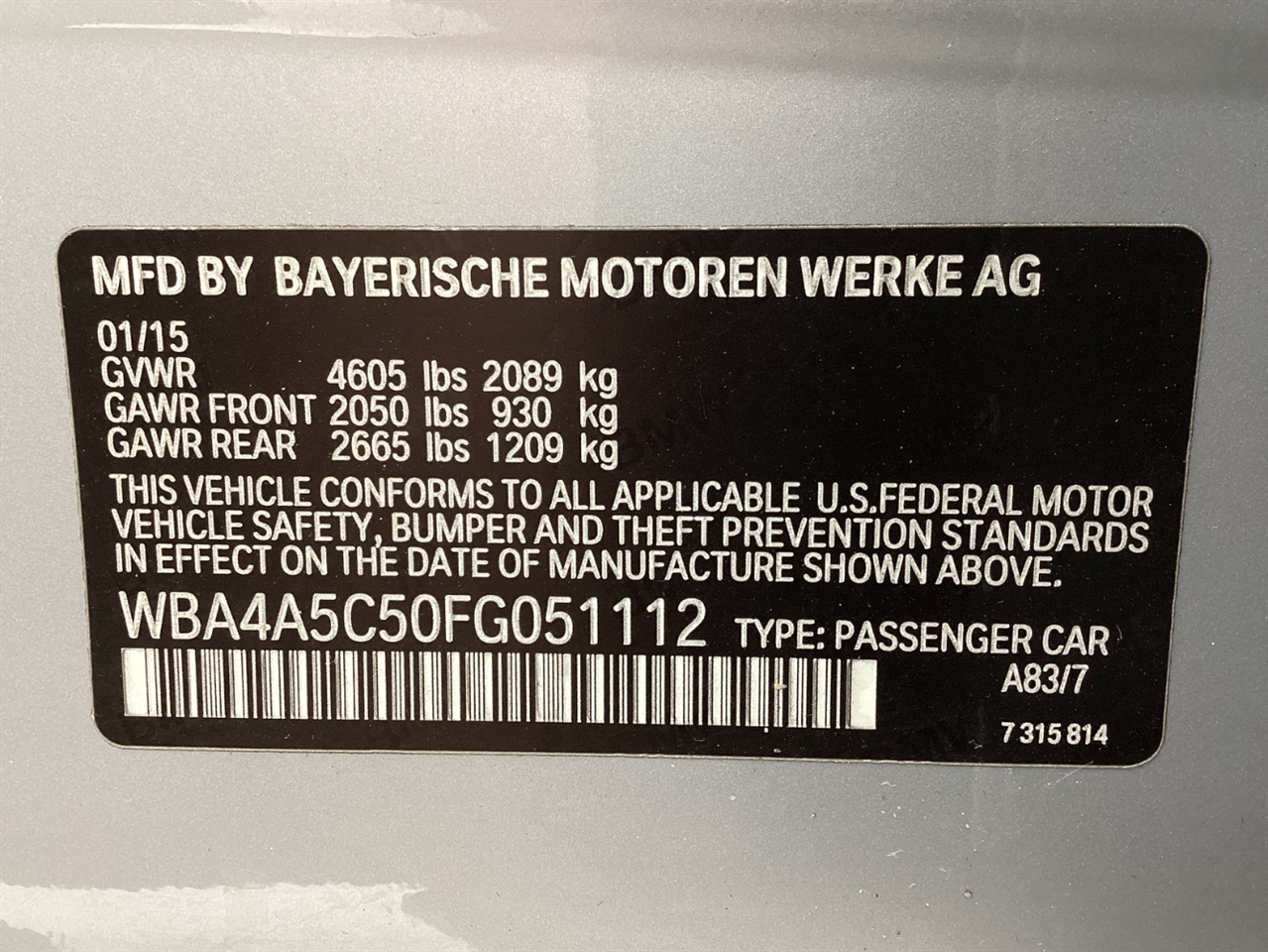 BMW 4 Series 4dr Sdn 428i RWD Gran Coupe 2015