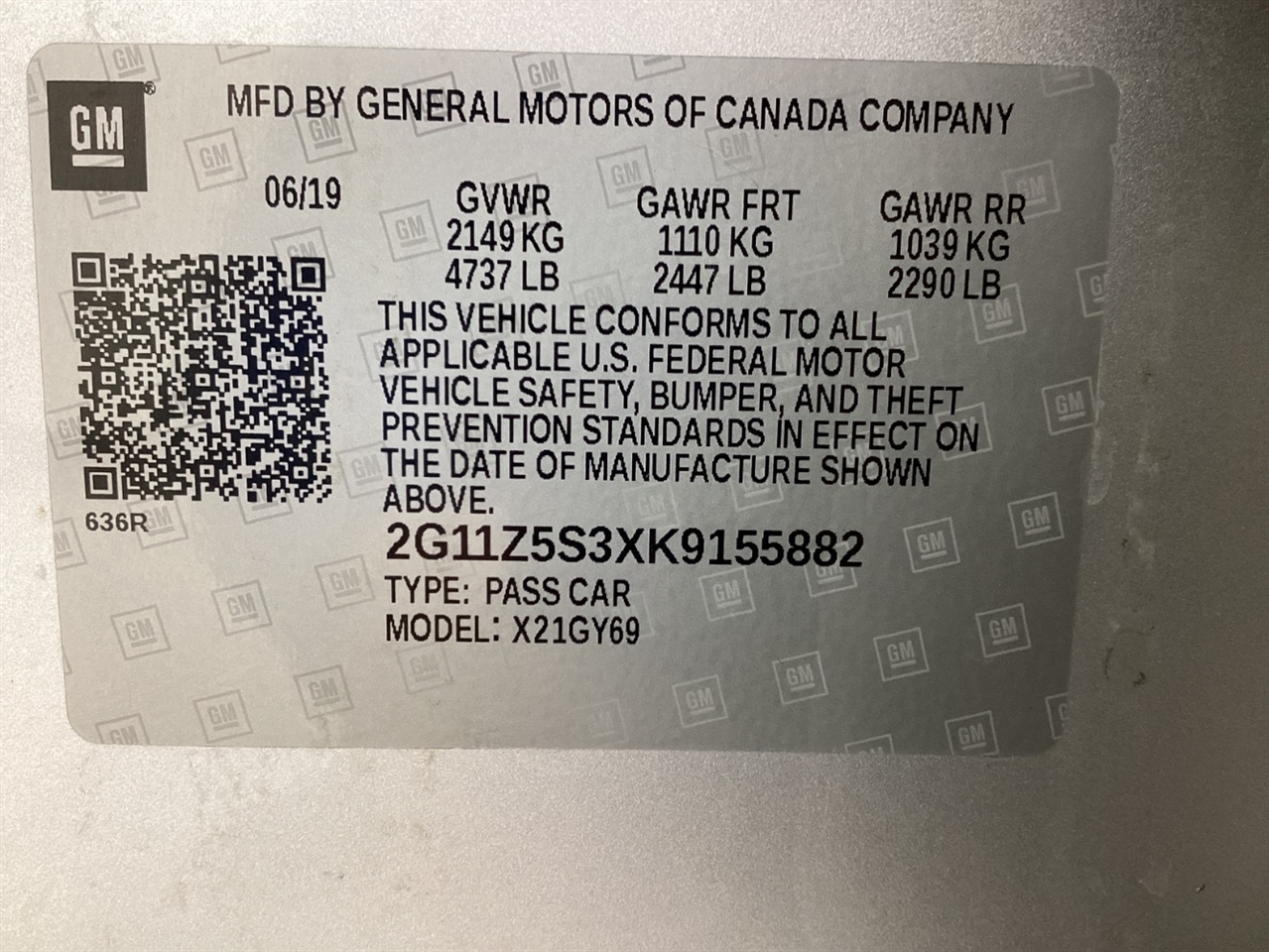 Chevrolet Impala 4dr Sdn LT w/1LT 2019