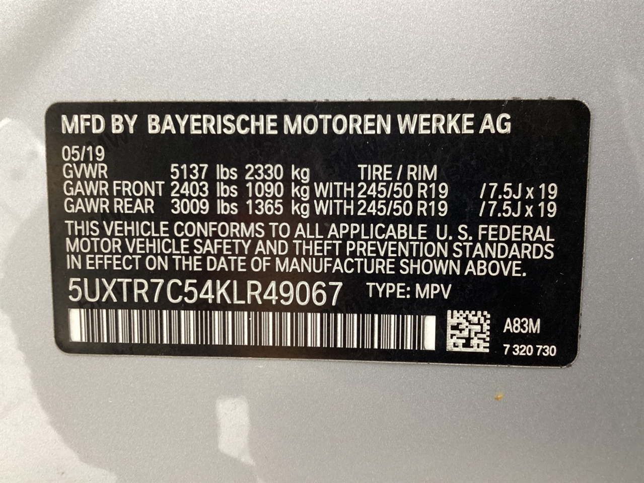 BMW X3 sDrive30i Sports Activity Vehicle 2019