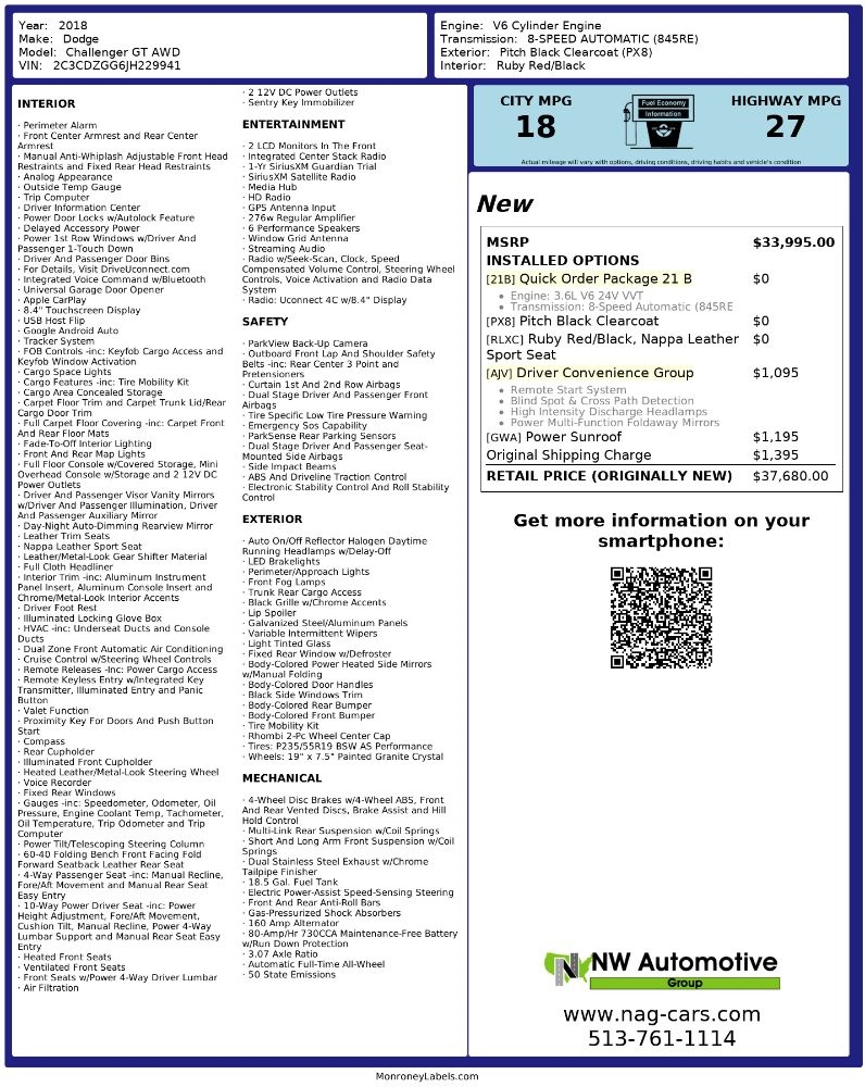 Dodge Challenger GT AWD 2018