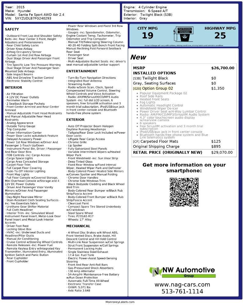 Hyundai Santa Fe Sport AWD 4dr 2.4 2015