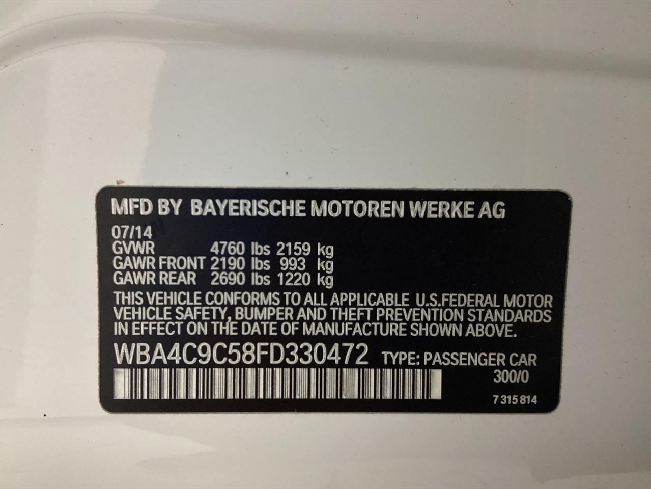 BMW 4 Series 4dr Sdn 428i xDrive AWD Gran Coupe SULEV 2015