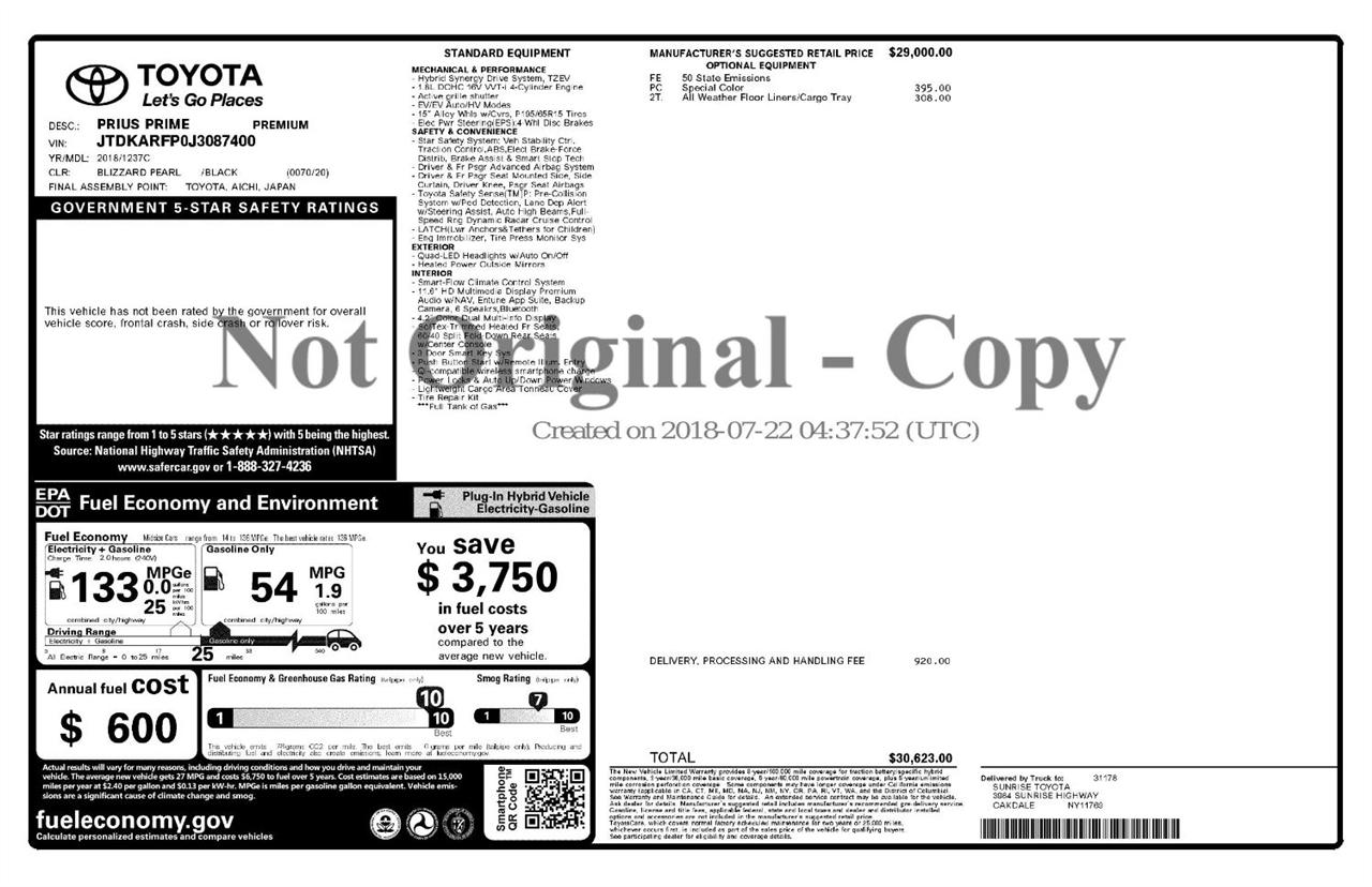 Toyota Prius Prime Advanced (Natl) 2018