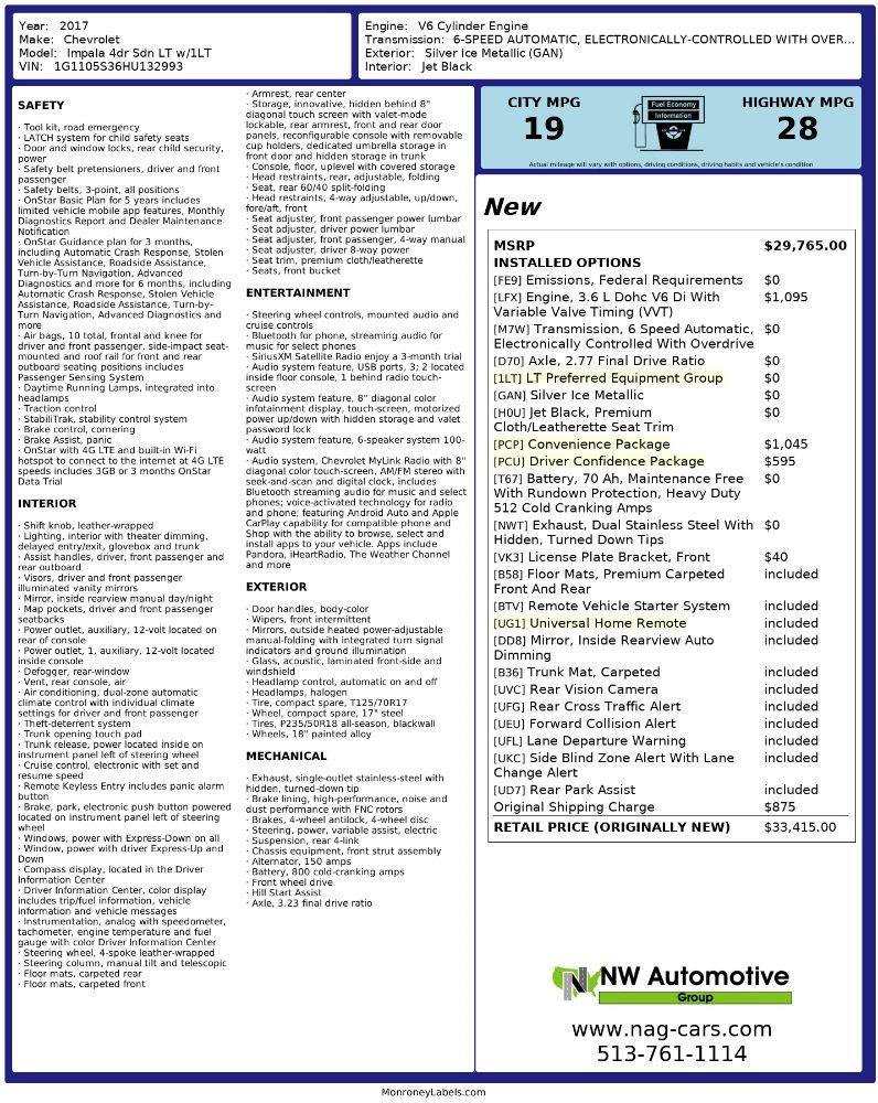 Chevrolet Impala 4dr Sdn LT w/1LT 2017