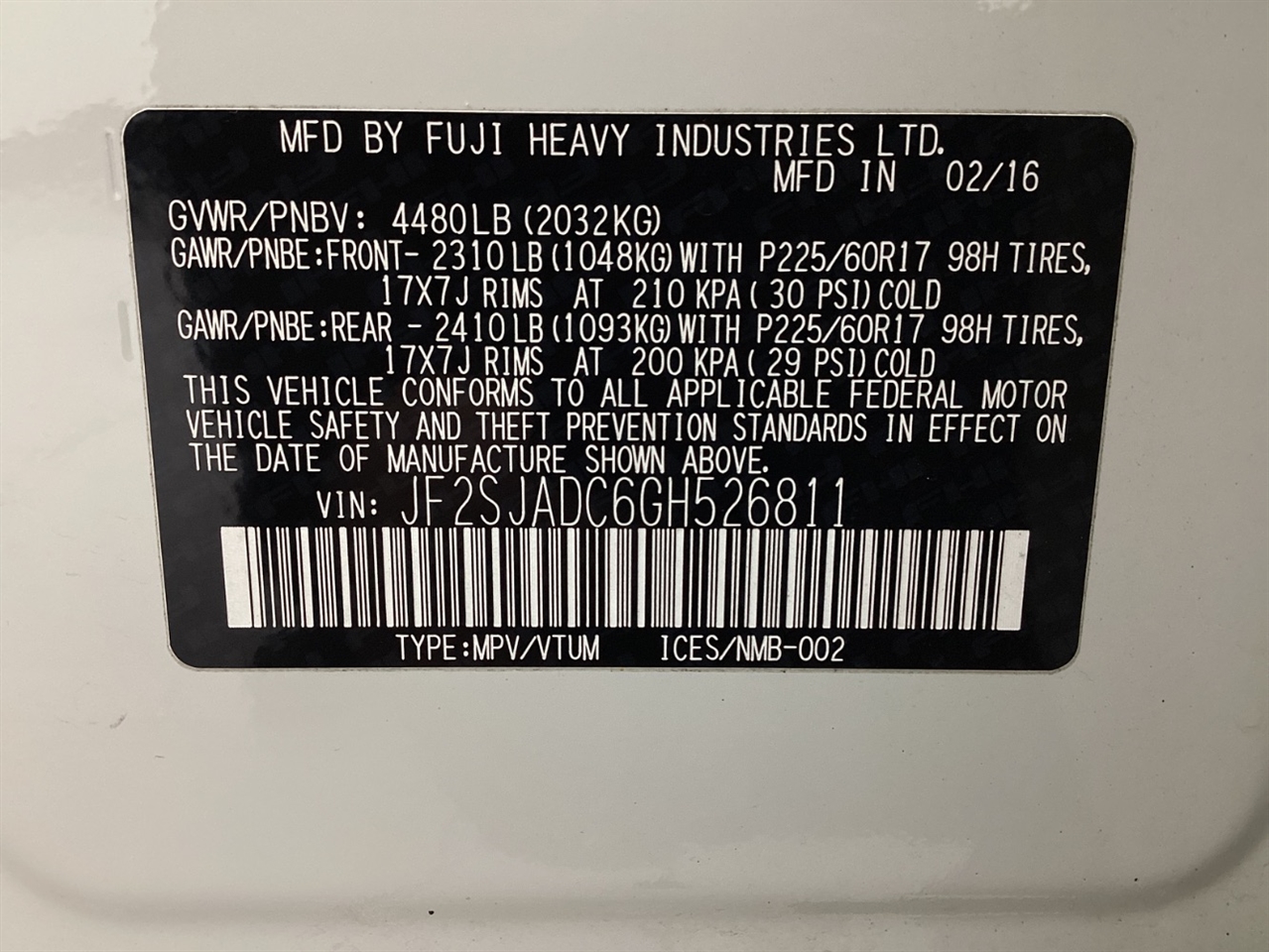 Subaru Forester 4dr CVT 2.5i Premium PZEV 2016