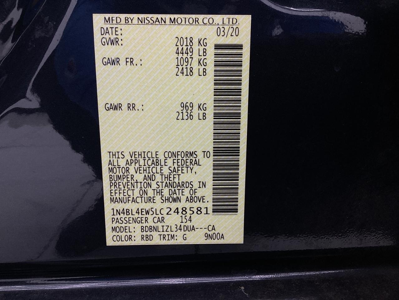 Nissan Altima 2.5 SL AWD Sedan 2020