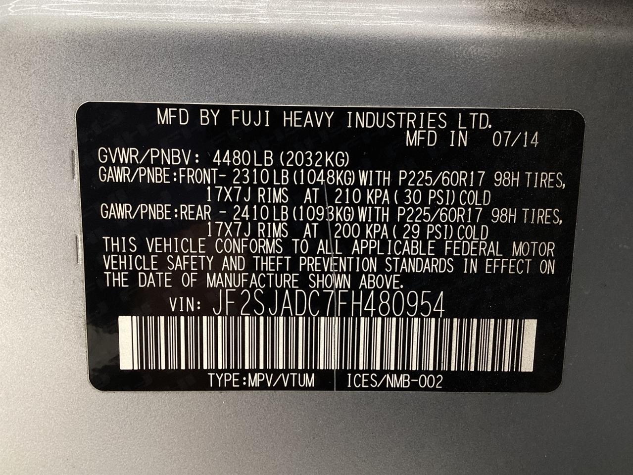 Subaru Forester 4dr CVT 2.5i Premium PZEV 2015