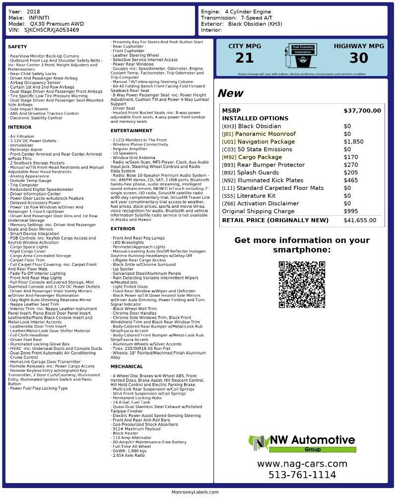 Infiniti QX30 Premium AWD 2018