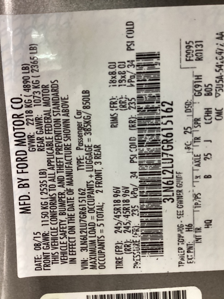 Lincoln MKZ 4dr Sdn Hybrid FWD 2016