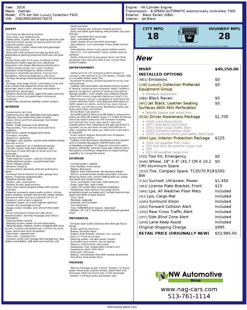 Cadillac XTS 4dr Sdn Luxury Collection FWD 2016