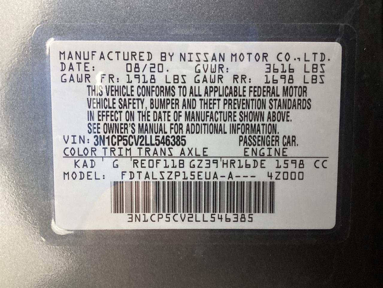 Nissan Kicks SV FWD 2020