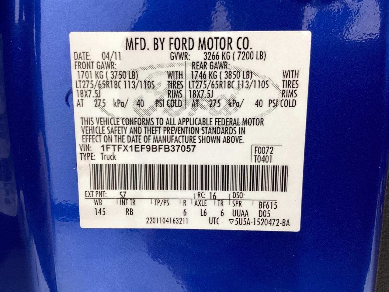 Ford 150 4WD SuperCab 145" Lariat 2011