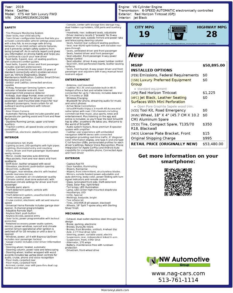 Cadillac XTS 4dr Sdn Luxury FWD 2019