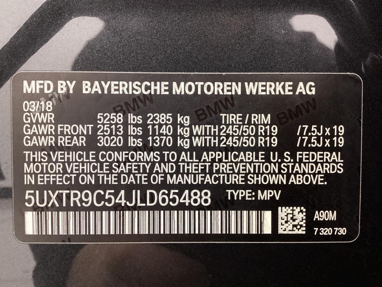 BMW X3 xDrive30i Sports Activity Vehicle 2018