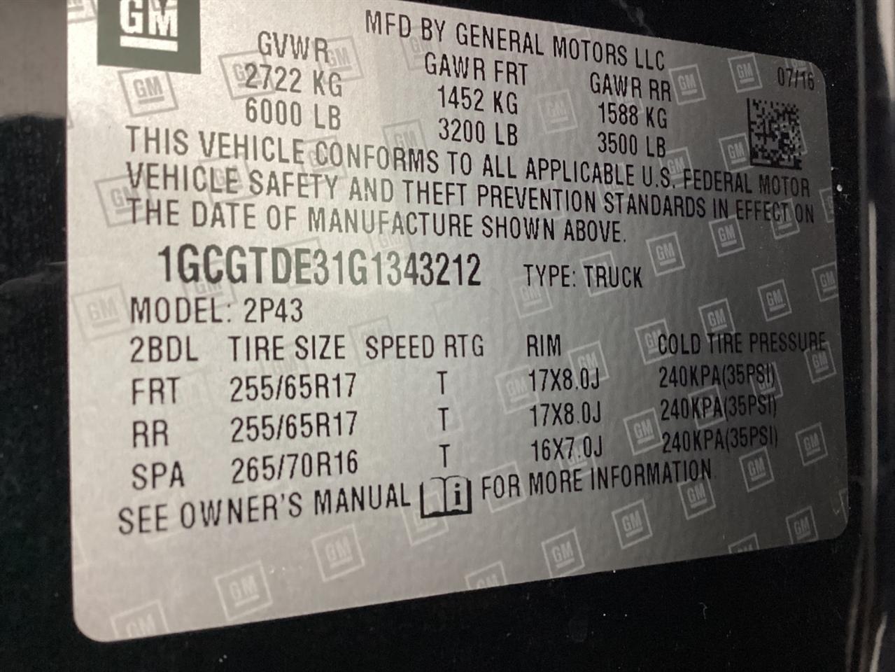 Chevrolet Colorado 4WD Crew Cab 128.3" Z71 2016