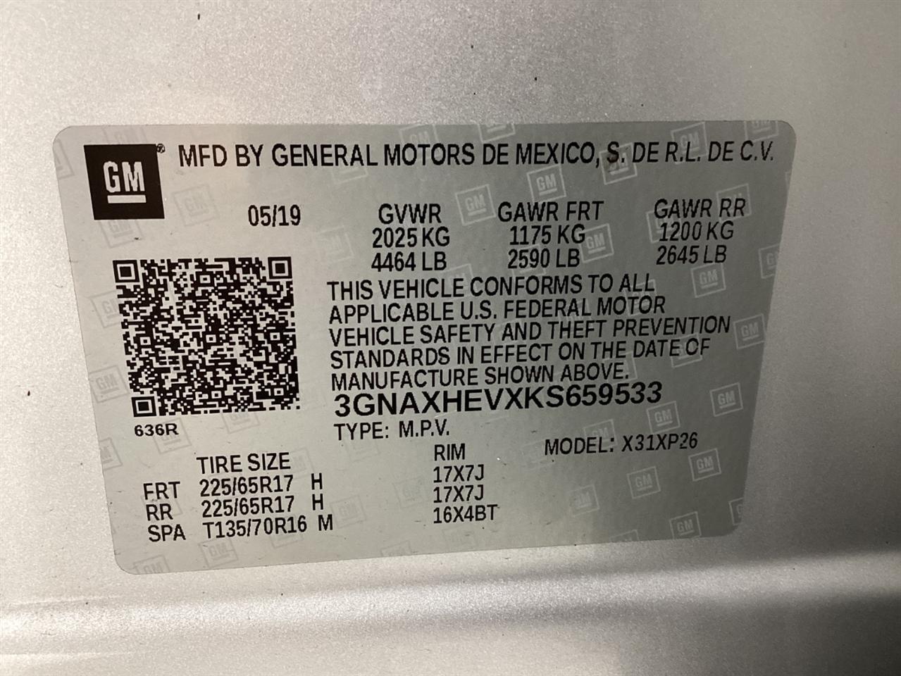 Chevrolet Equinox FWD 4dr LS w/1LS 2019