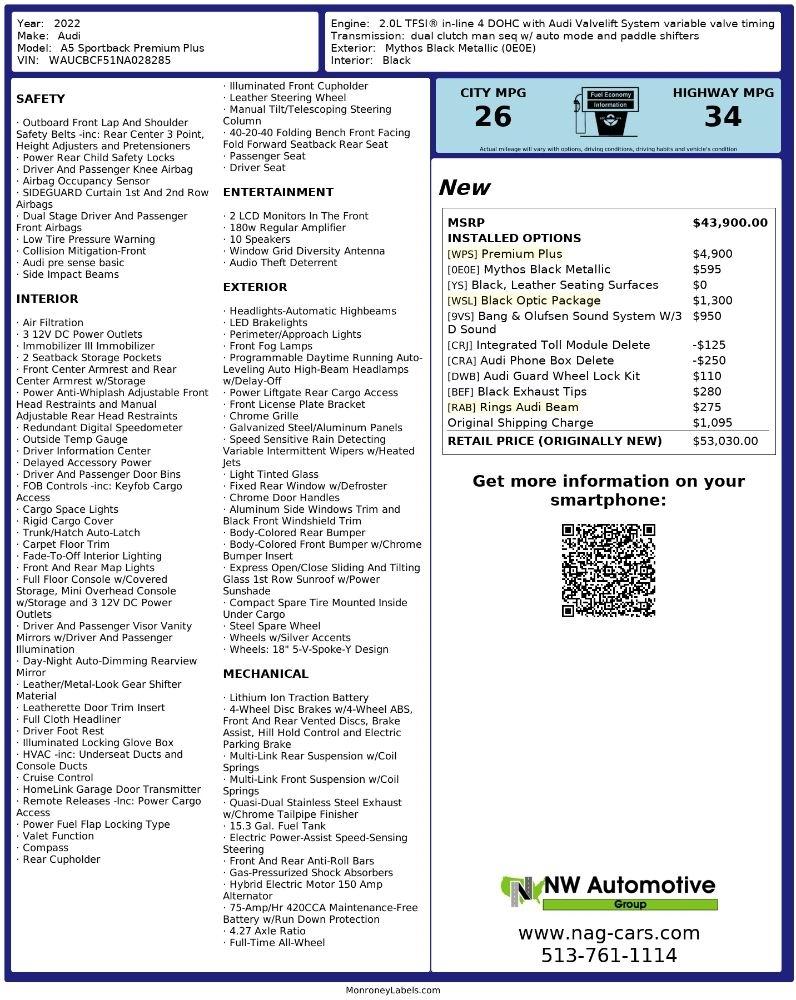Audi A5 Sportback Premium Plus 40 TFSI quattro 2022