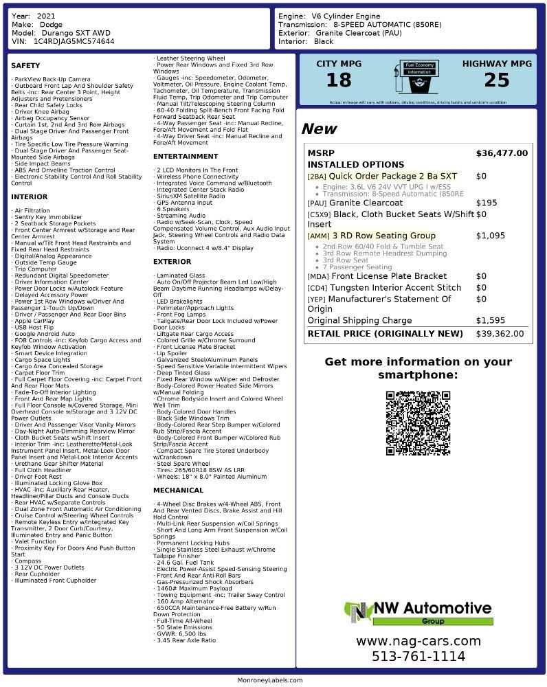 Dodge Durango SXT AWD 2021