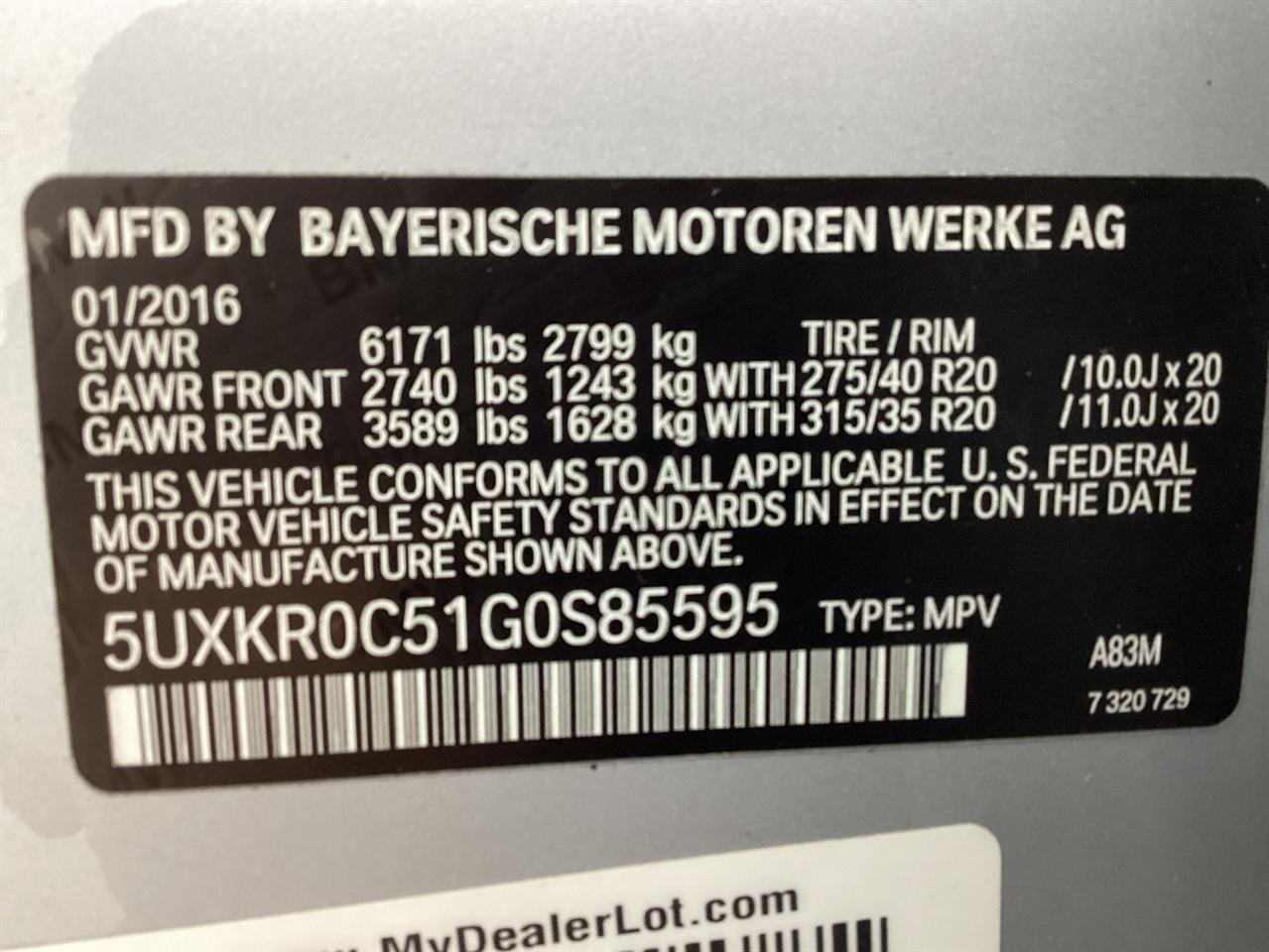 BMW X5 AWD 4dr xDrive35i 2016