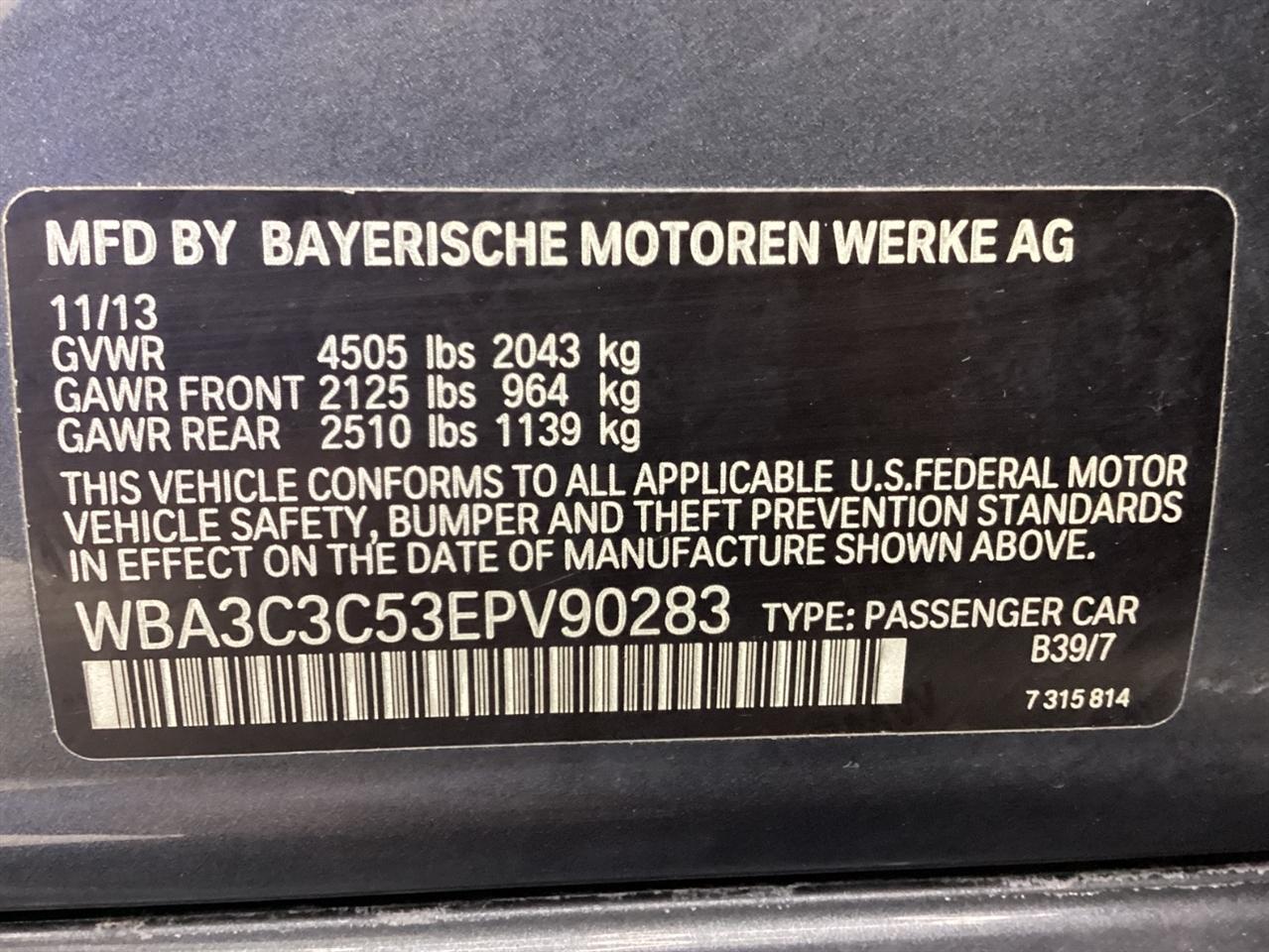 BMW 3 Series 4dr Sdn 320i xDrive AWD 2014