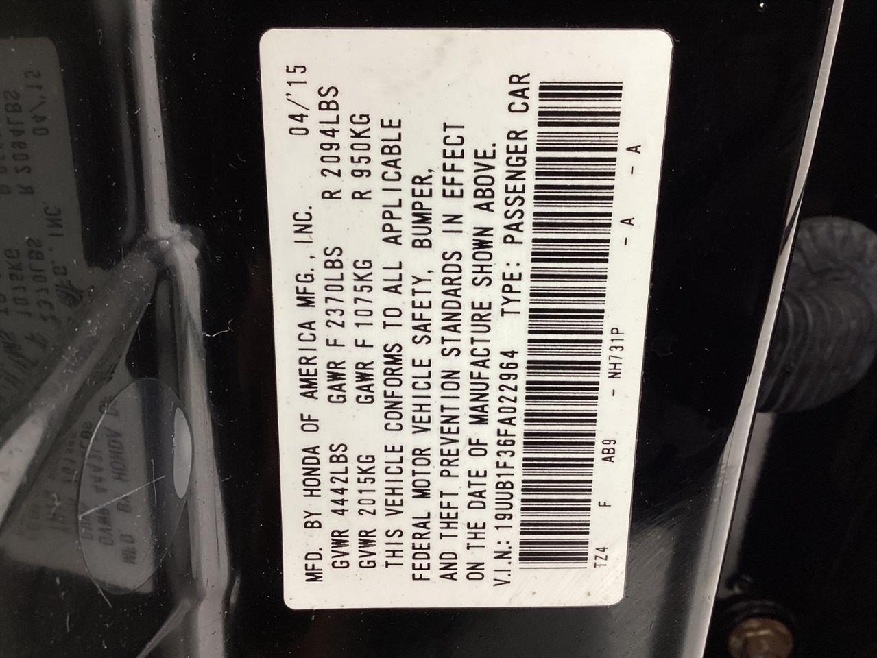 Acura TLX 4dr Sdn FWD 2015