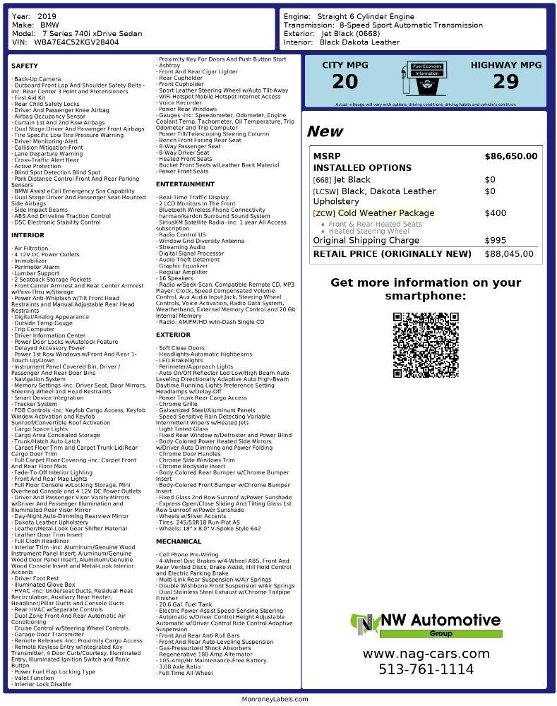 BMW 7 Series 740i xDrive Sedan 2019