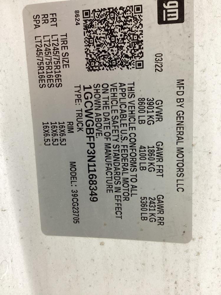 Chevrolet Express Cargo Van RWD 2500 155" 2022