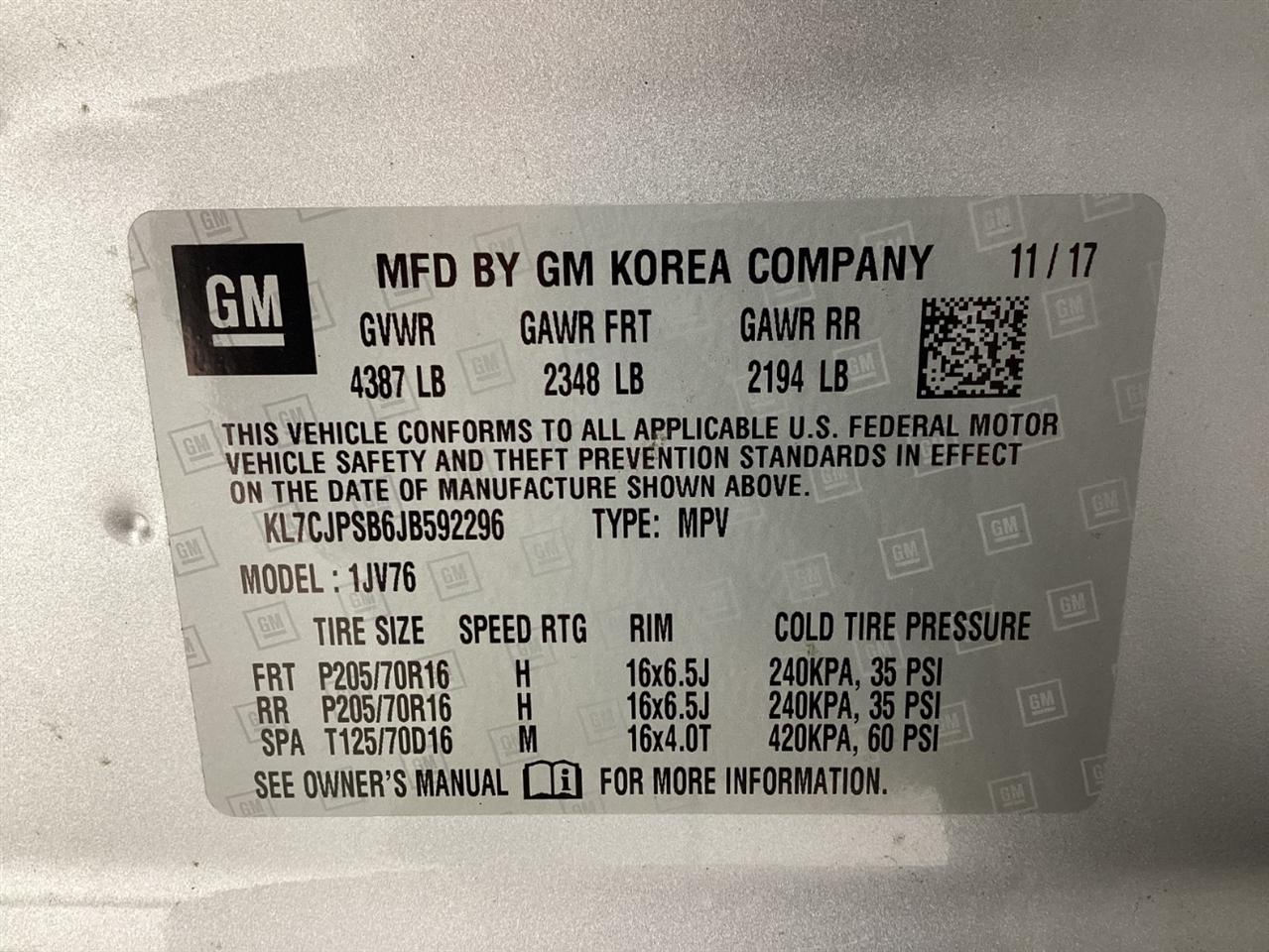 Chevrolet Trax AWD 4dr LT 2018