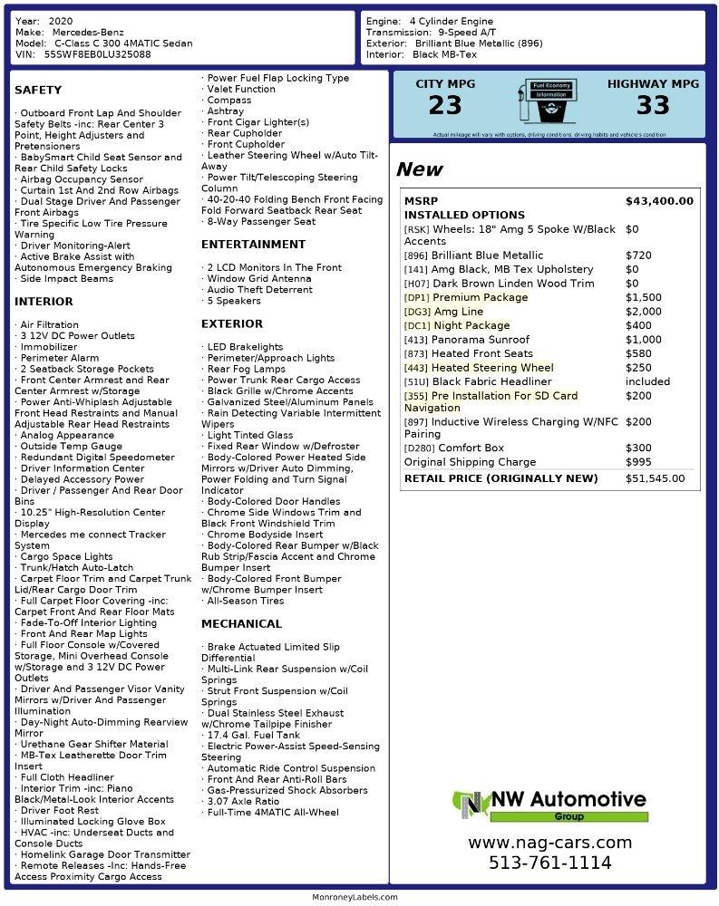 Mercedes-Benz C-Class C 300 4MATIC Sedan 2020