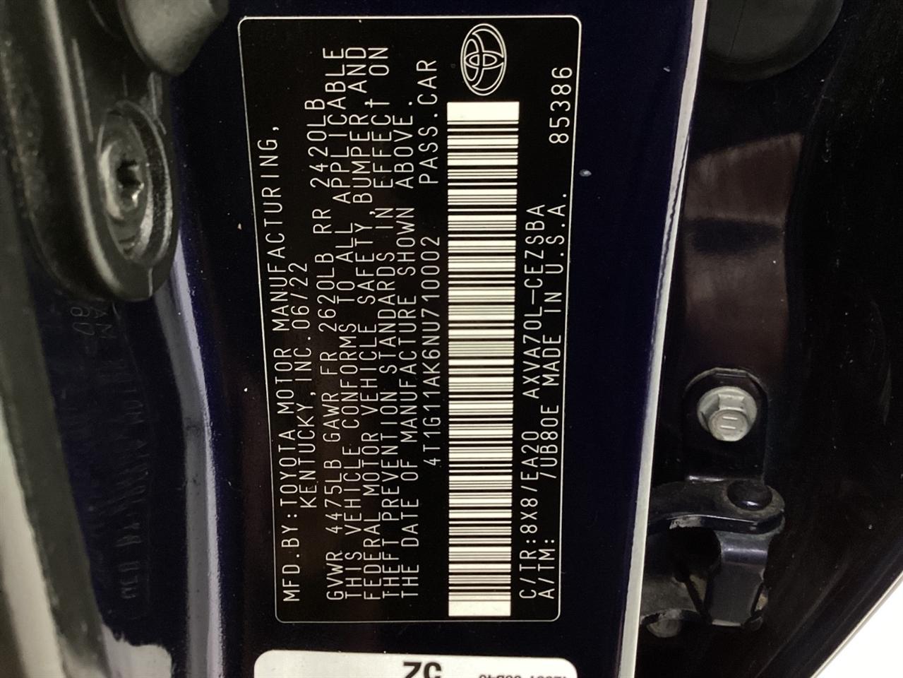 Toyota Camry SE Auto (Natl) 2022