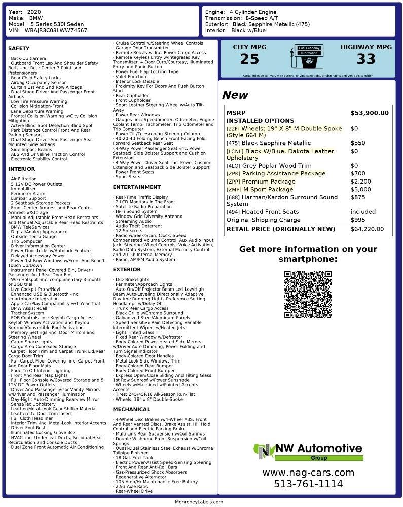 BMW 5 Series 530i Sedan 2020