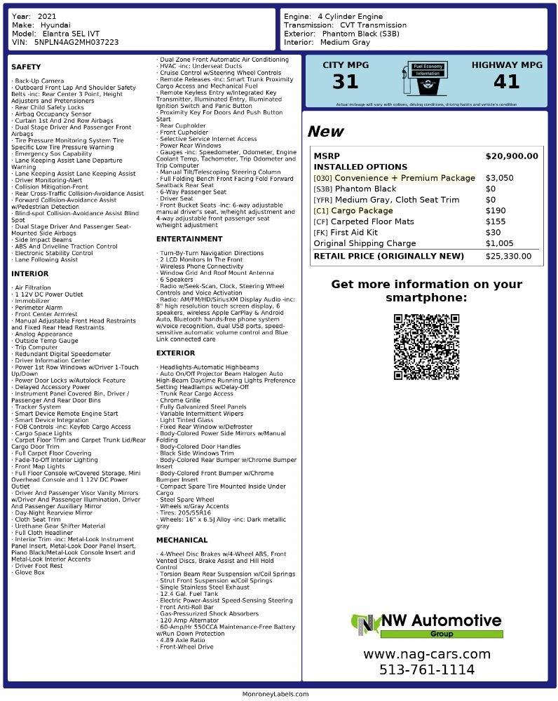 Hyundai Elantra SEL IVT 2021