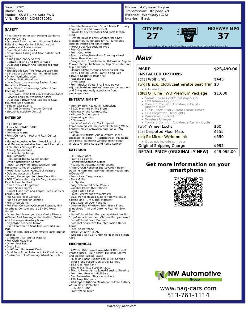 Kia K5 GT-Line Auto FWD 2021