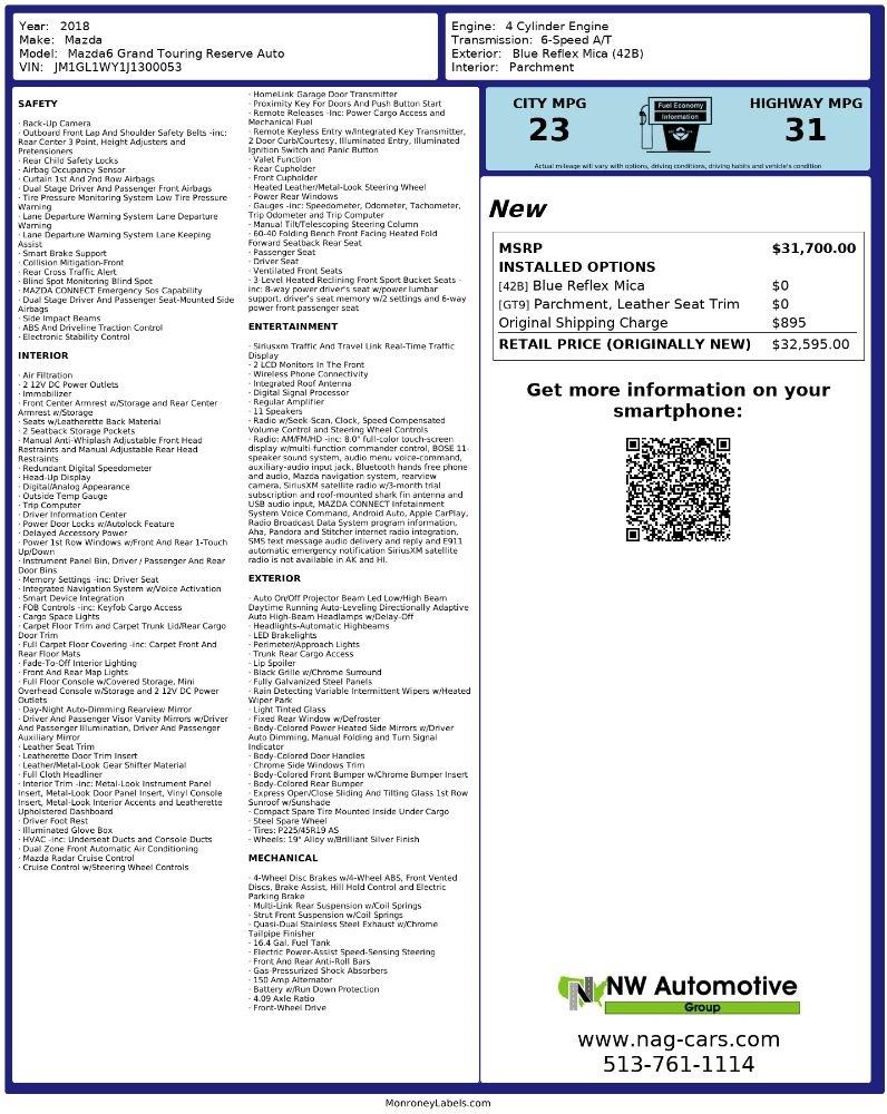 Mazda MAZDA6 Grand Touring Reserve Auto 2018