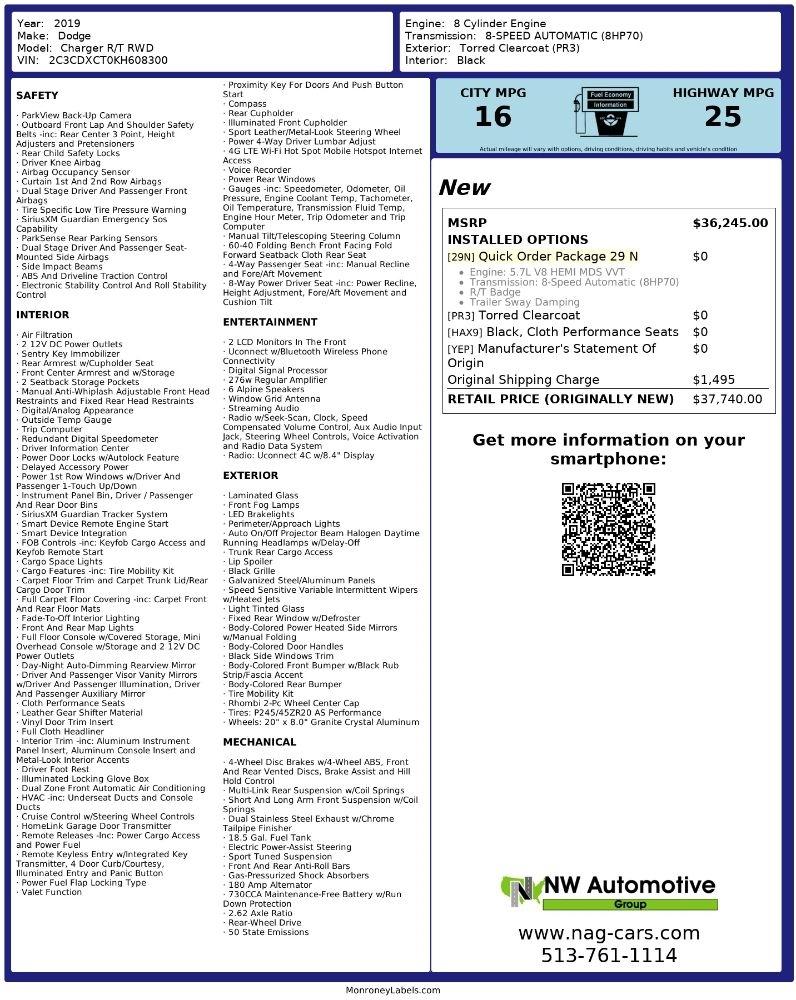 Dodge Charger R/T RWD 2019