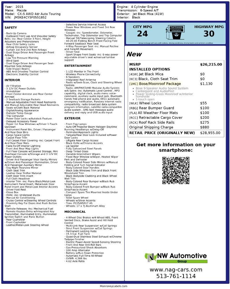 Mazda CX-5 AWD 4dr Auto Touring 2015