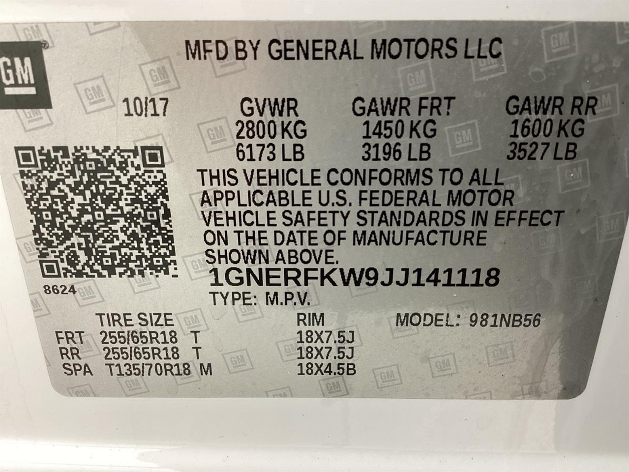 Chevrolet Traverse FWD 4dr LS w/1LS 2018