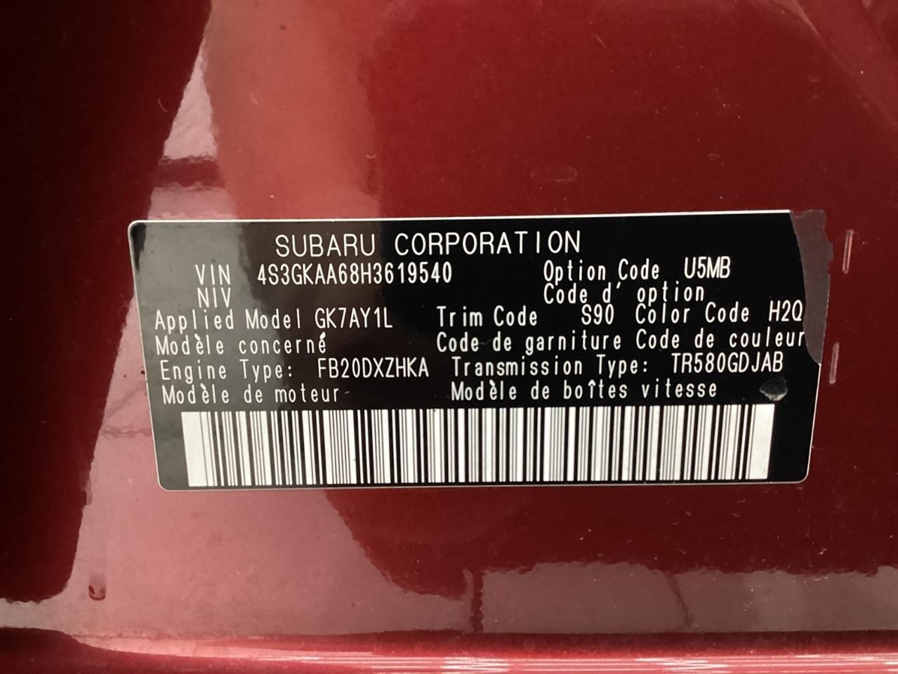 Subaru Impreza 2.0i 4-door CVT 2017