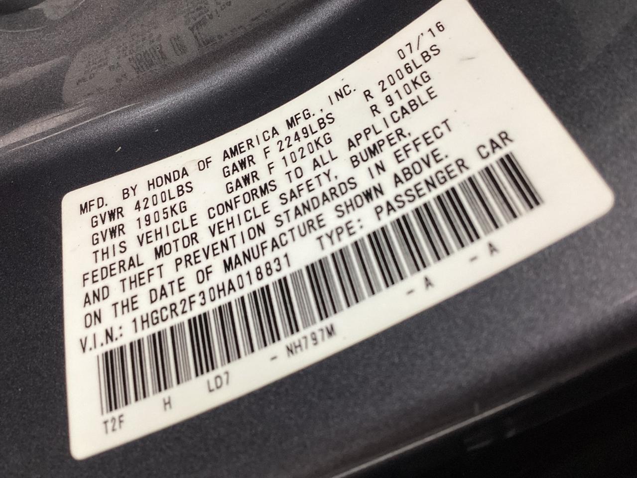 Honda Accord LX CVT 2017