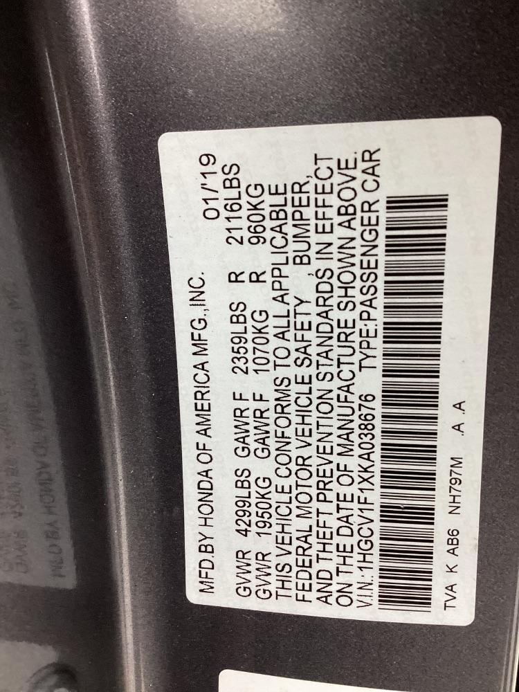 Honda Accord LX 1.5T CVT 2019