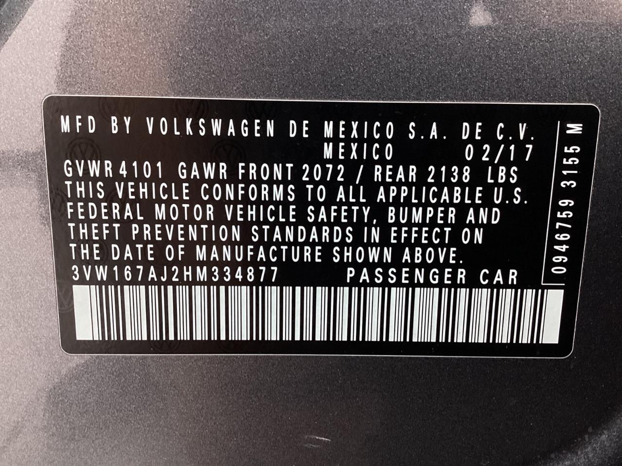Volkswagen Jetta 1.4T S Manual 2017