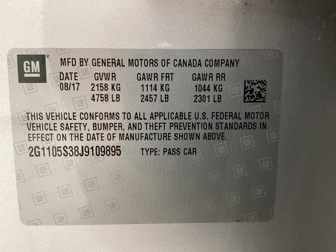 Chevrolet Impala 4dr Sdn LT w/1LT 2018