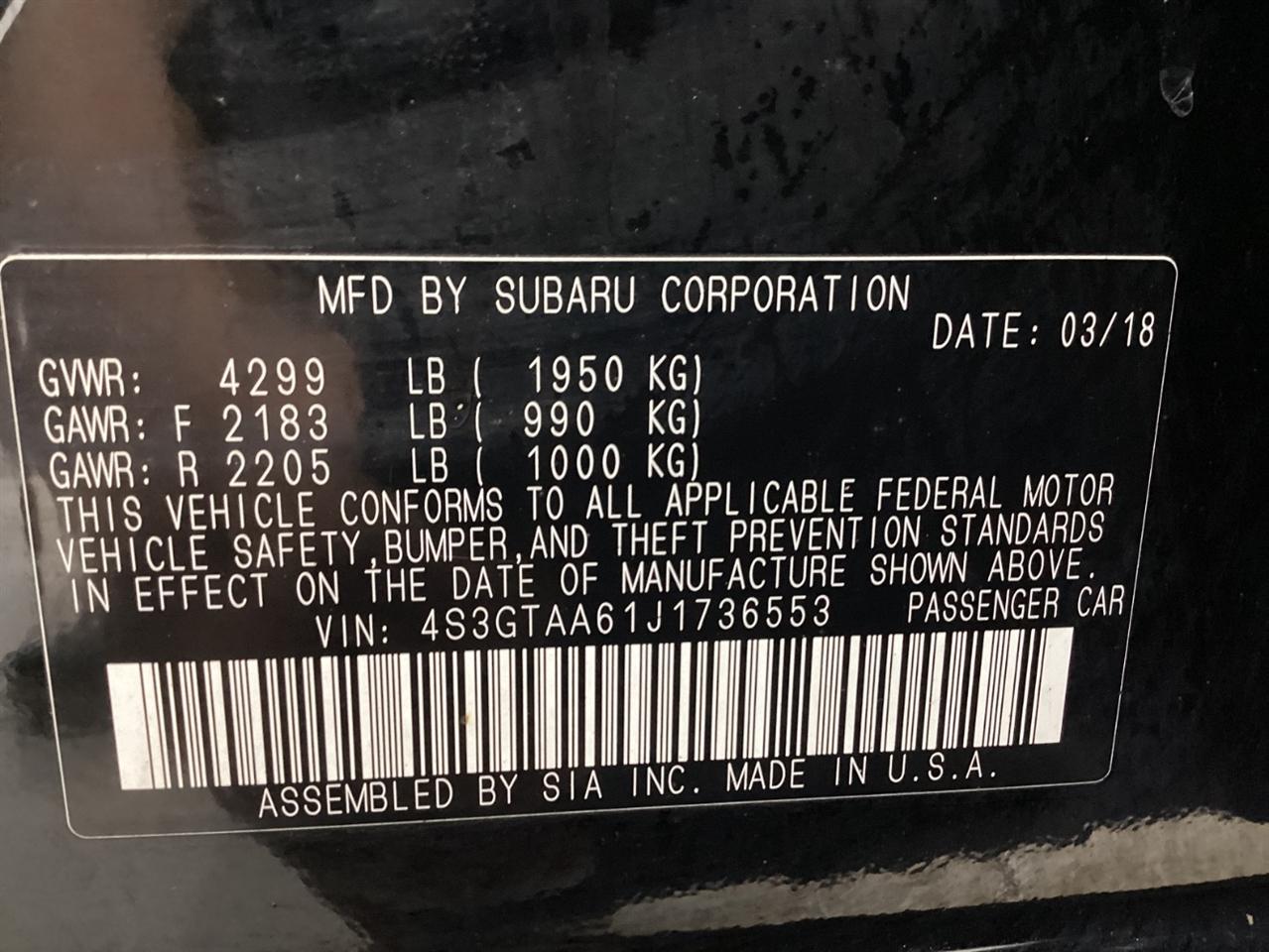 Subaru Impreza 2.0i 5-door Manual 2018