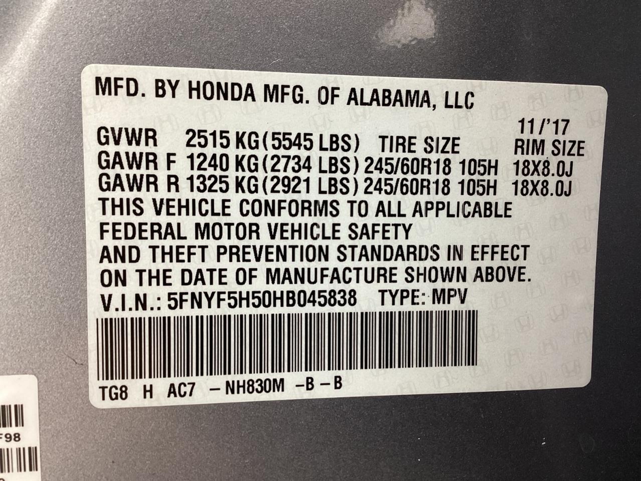 Honda Pilot EX-L 2WD 2017