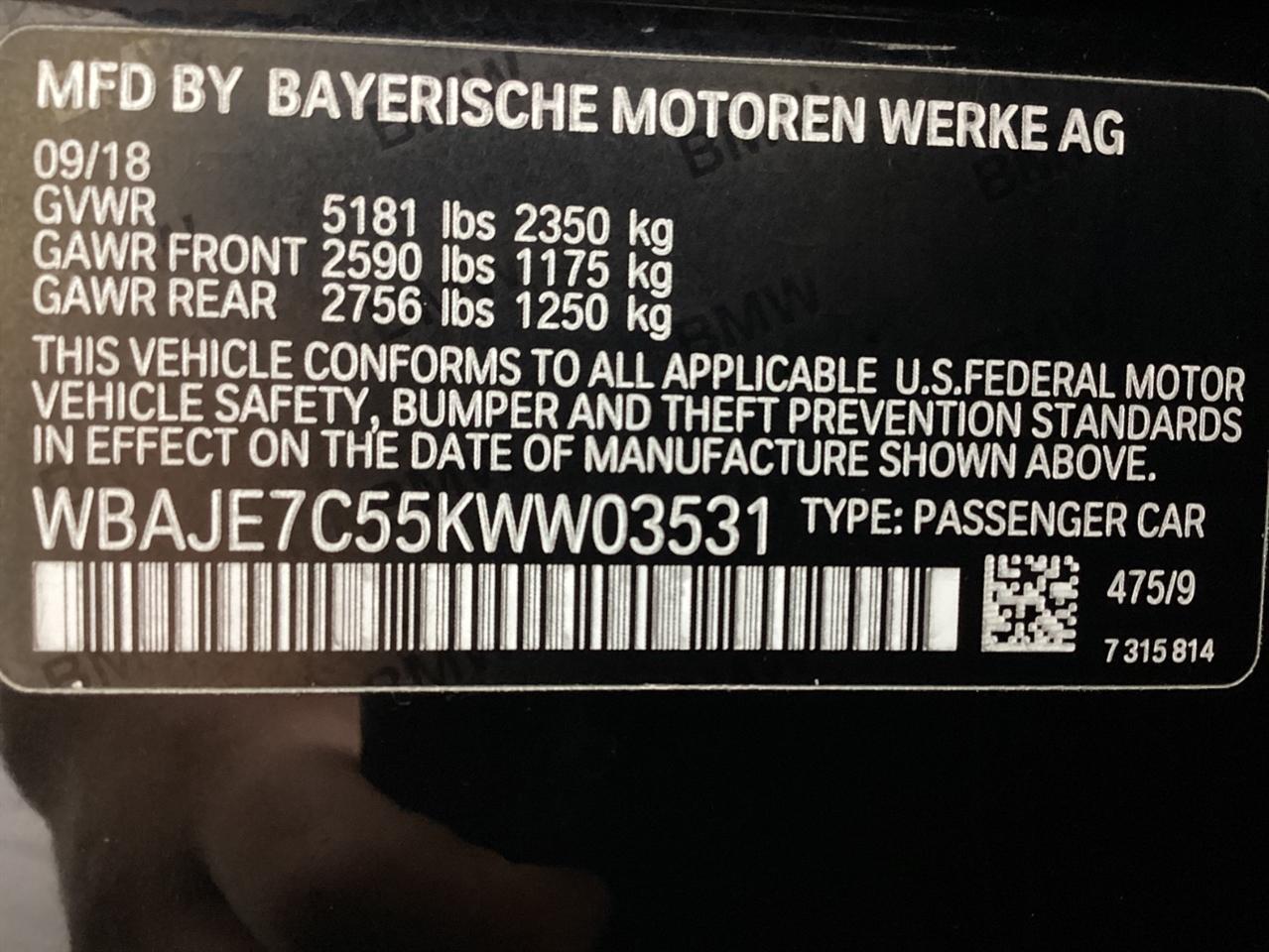 BMW 5 Series 540i xDrive Sedan 2019