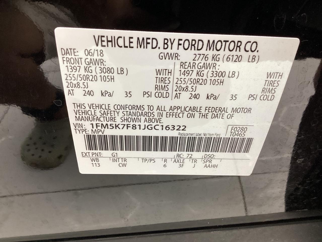 Ford Explorer Limited FWD 2018