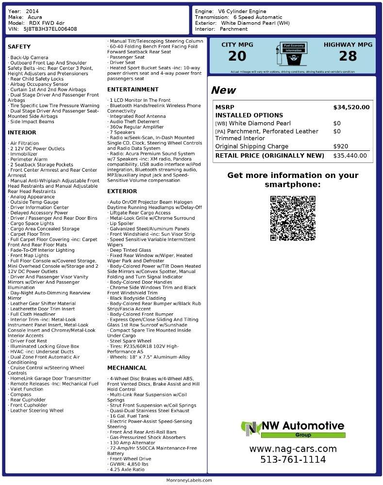 Acura RDX FWD 4dr 2014