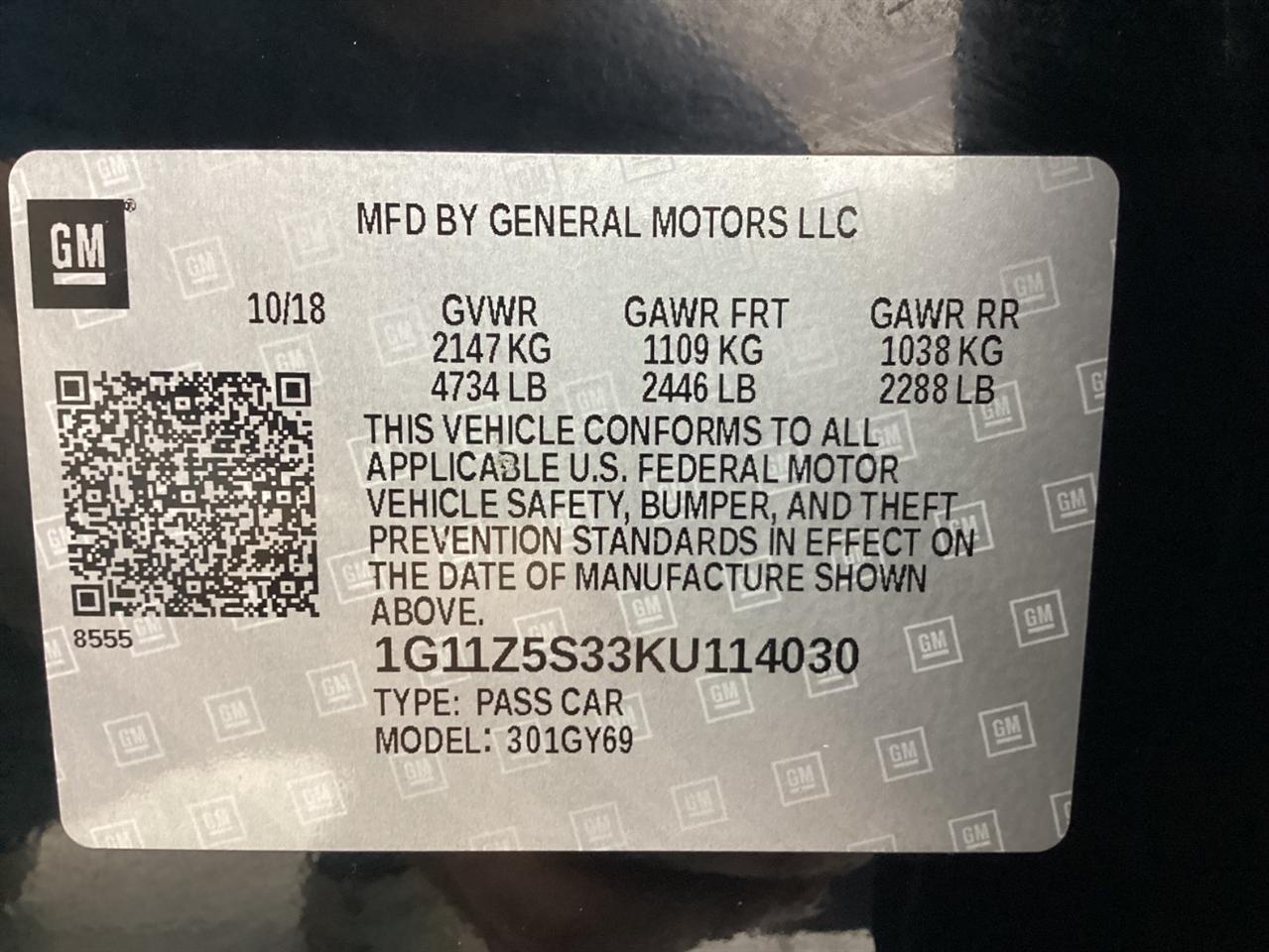 Chevrolet Impala 4dr Sdn LT w/1LT 2019